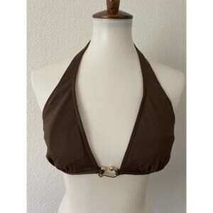 BCBG Swim Bikini Top Triangle Gold Hardware Swimwear